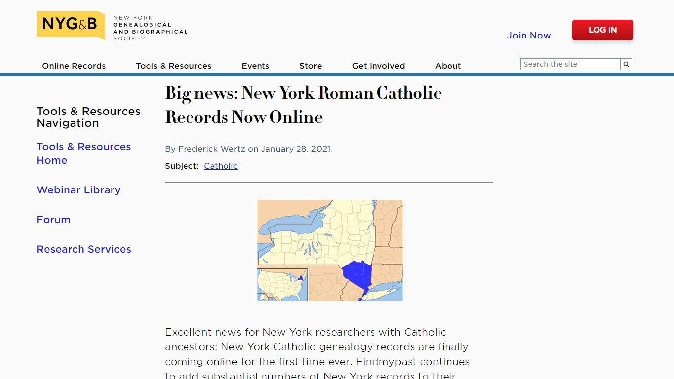 Big news: New York Roman Catholic Records Now Online